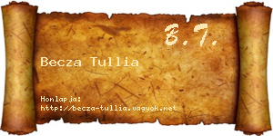 Becza Tullia névjegykártya